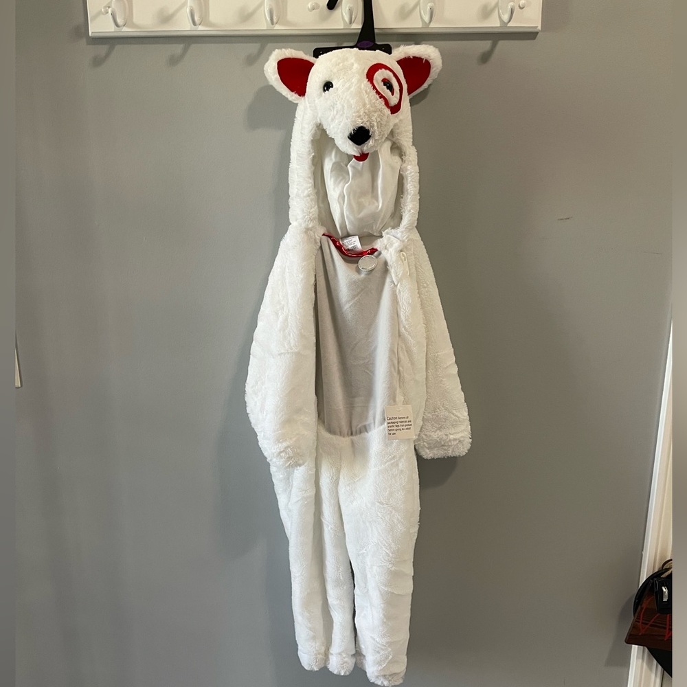 Target Bullseye Dog white and red Toddler‎ Costume Jumpsuit 2T-3T